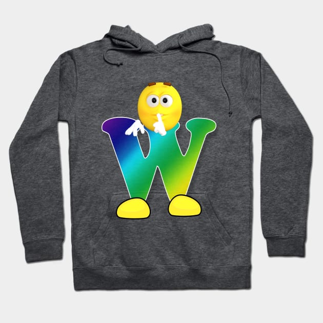 Letter W Alphabet Smiley Monogram Face Emoji Shirt for Men Women Kids Hoodie by PatrioTEEism